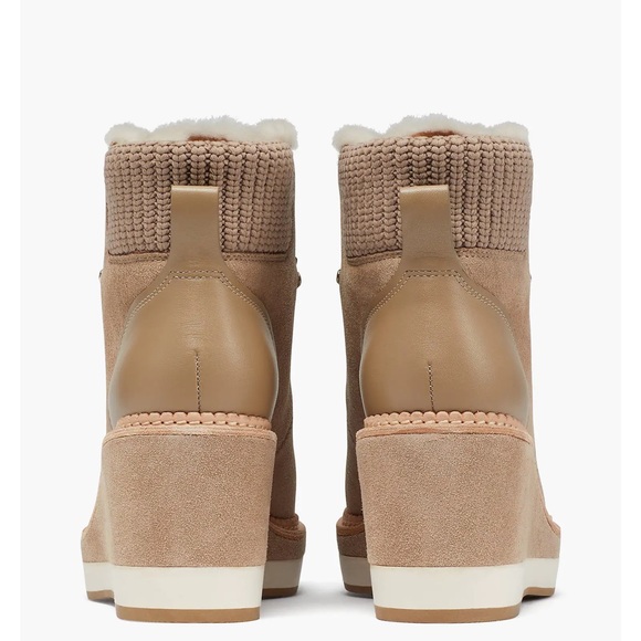 ♠️kate spade Willow Suede Wedge Booties, Rustic Brown NIB - Picture 7 of 16